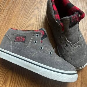 Vans Half Cab Gray Suede and Buffalo Plaid Sneakers for Kids Toddler 10